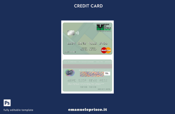 modello mastercard della Niger Bank of Africa in stile verificato